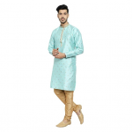Men's Silk Printed Kurta & Churidar Pyjama Set