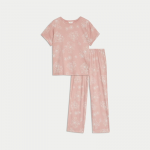 Women Pure Cotton Printed Round Neck Short Sleeves Night suit